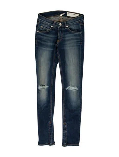Pre-owned Rag & Bone Low-rise Skinny Leg Jeans In Blue