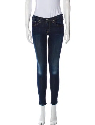 Pre-owned Rag & Bone Low-rise Skinny Leg Jeans In Blue