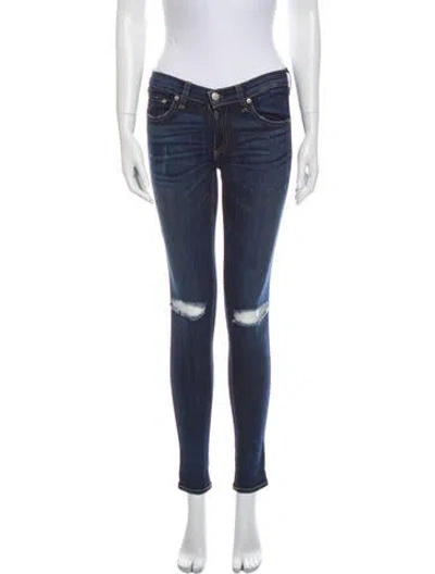 Pre-owned Rag & Bone Low-rise Skinny Leg Jeans In Blue