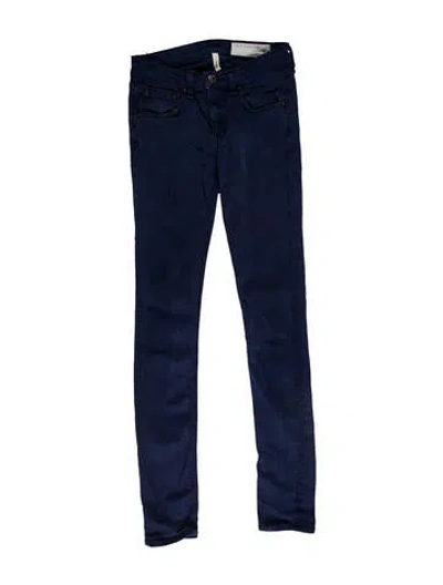 Pre-owned Rag & Bone Low-rise Skinny Leg Jeans In Blue