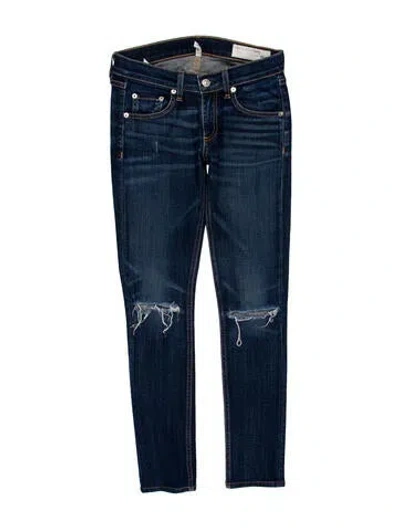 Pre-owned Rag & Bone Low-rise Skinny Leg Jeans In Blue