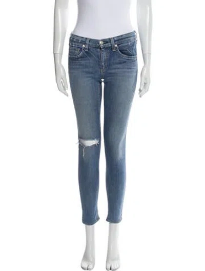 Pre-owned Rag & Bone Low-rise Skinny Leg Jeans In Blue