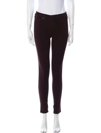 Pre-owned Rag & Bone Low-rise Skinny Leg Jeans In Burgundy