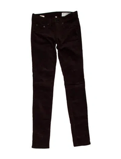 Pre-owned Rag & Bone Low-rise Skinny Leg Jeans In Burgundy