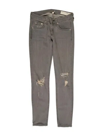 Pre-owned Rag & Bone Low-rise Skinny Leg Jeans In Gray