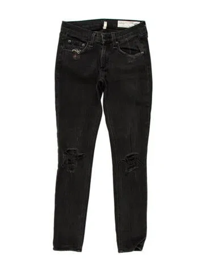 Pre-owned Rag & Bone Low-rise Skinny Leg Jeans In Gray