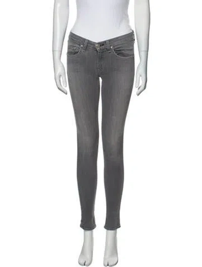 Pre-owned Rag & Bone Low-rise Skinny Leg Jeans In Gray