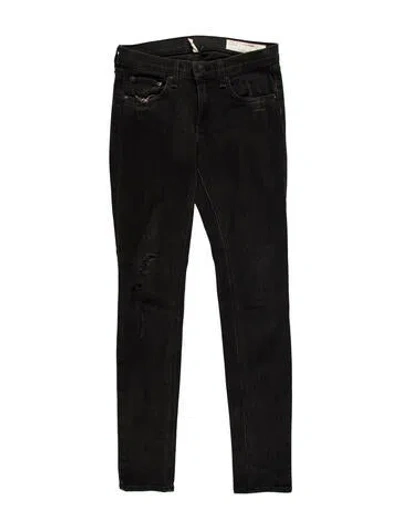 Pre-owned Rag & Bone Low-rise Skinny Leg Jeans In Gray