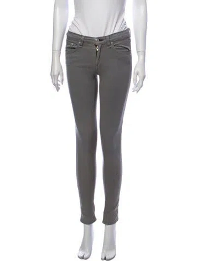 Pre-owned Rag & Bone Low-rise Skinny Leg Jeans In Green