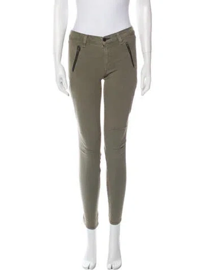 Pre-owned Rag & Bone Low-rise Skinny Leg Jeans In Green