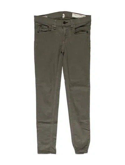 Pre-owned Rag & Bone Low-rise Skinny Leg Jeans In Green