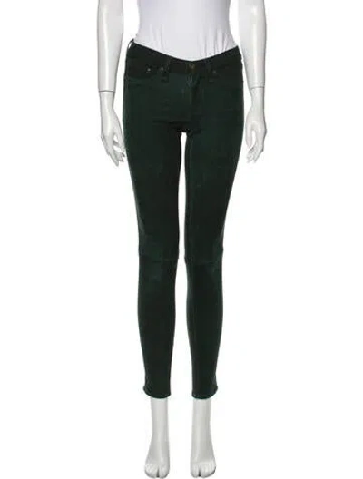 Pre-owned Rag & Bone Low-rise Skinny Leg Jeans In Green