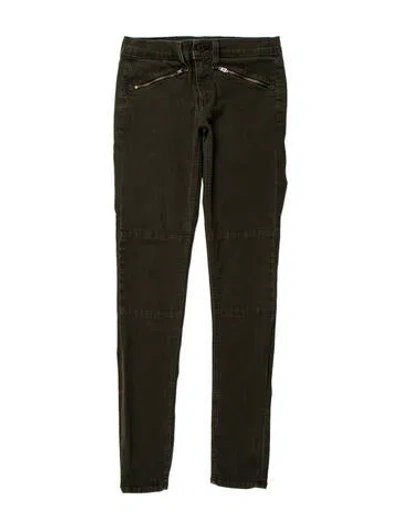 Pre-owned Rag & Bone Low-rise Skinny Leg Jeans In Green