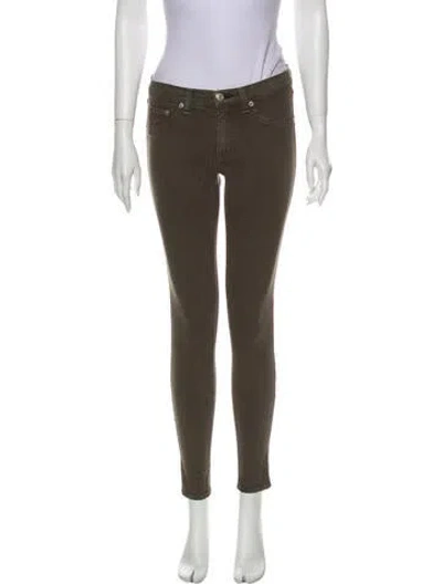 Pre-owned Rag & Bone Low-rise Skinny Leg Jeans In Green