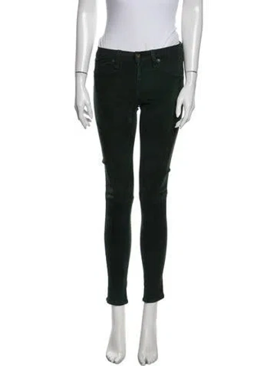 Pre-owned Rag & Bone Low-rise Skinny Leg Jeans In Green