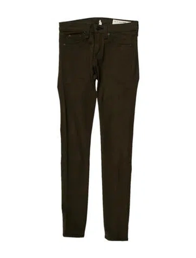 Pre-owned Rag & Bone Low-rise Skinny Leg Jeans In Green