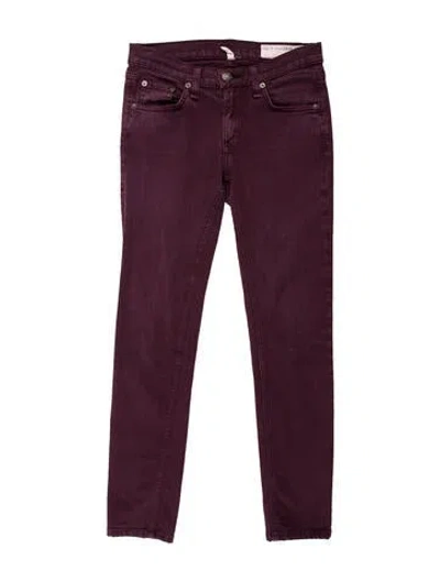 Pre-owned Rag & Bone Low-rise Skinny Leg Jeans In Purple