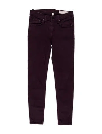 Pre-owned Rag & Bone Low-rise Skinny Leg Jeans In Purple