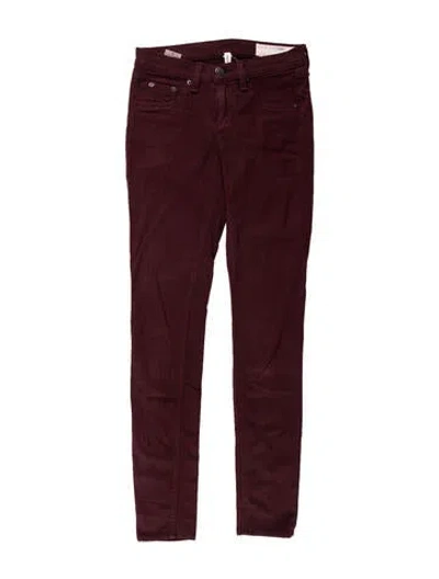Pre-owned Rag & Bone Low-rise Skinny Leg Jeans In Red