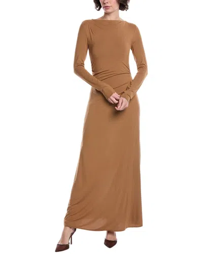 Rag & Bone Luca Asymmetric Drape Maxi Dress In Brown