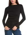 Rag & Bone Luca Asymmetric Drape Top In Black
