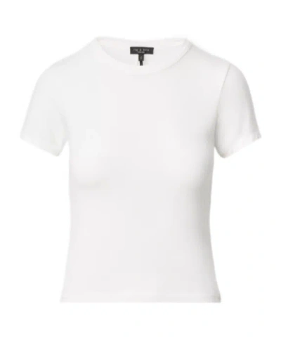 Rag & Bone The Essential Rib Short Sleeve Crew Tee White