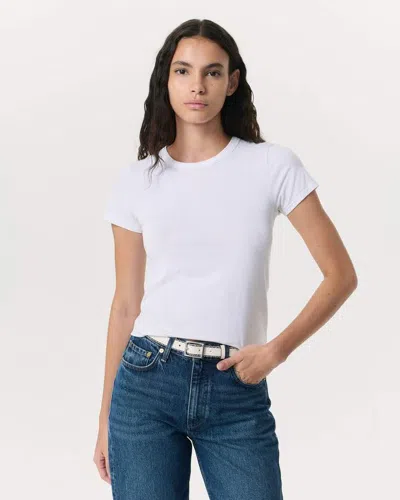 Rag & Bone The Essential Rib Short Sleeve Crew Tee White