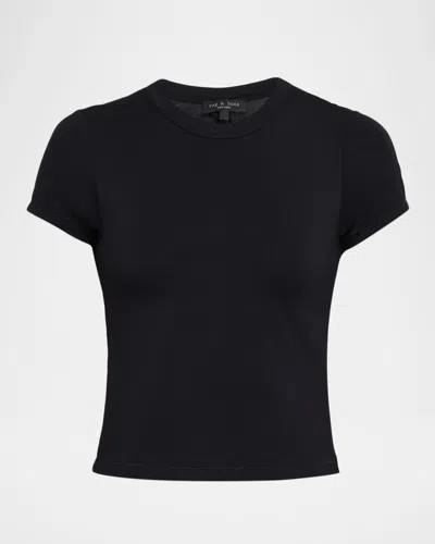 Rag & Bone Luca Jersey Baby Tee In Black