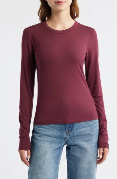 Rag & Bone Luca Long Sleeve Jersey T-shirt In Burgundy