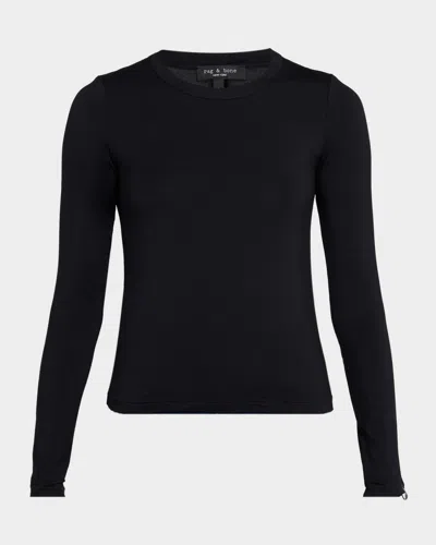 Rag & Bone Luca Long-sleeve Top In Black