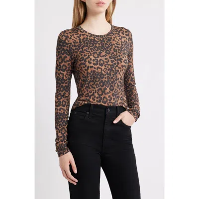 Rag & Bone Luca Print Long Sleeve Top In Brown