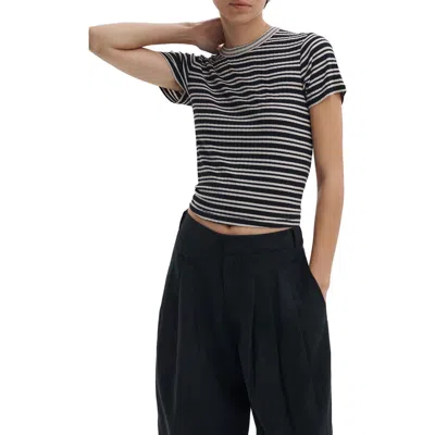 Rag & Bone Luca Stripe Contrast Tee Ivblkm In Multi