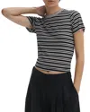 Rag & Bone Womens Luca Striped Stretch-woven T-shirt Ivybl In Multi