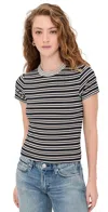 Rag & Bone Womens Luca Striped Stretch-woven T-shirt Ivybl In Multi