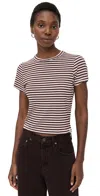 Rag & Bone Luca Stripe Rib Baby T-shirt In Multi