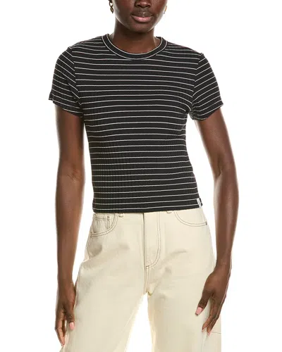 Rag & Bone Luca Stripe Rib Baby T-shirt In Black