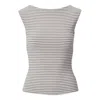 Rag & Bone Luca Stripe Rib Open Back Tee In Multi