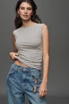 Rag & Bone Luca Stripe Rib Open Back Tee In Transparent