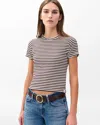 Rag & Bone Luca Stripe Rib Baby T-shirt In Multi