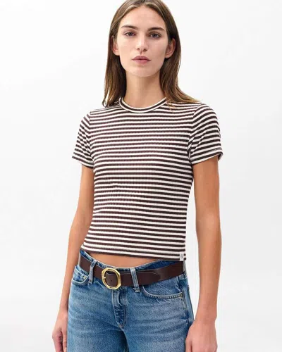 Rag & Bone Luca Stripe Rib Baby Tee In Multi