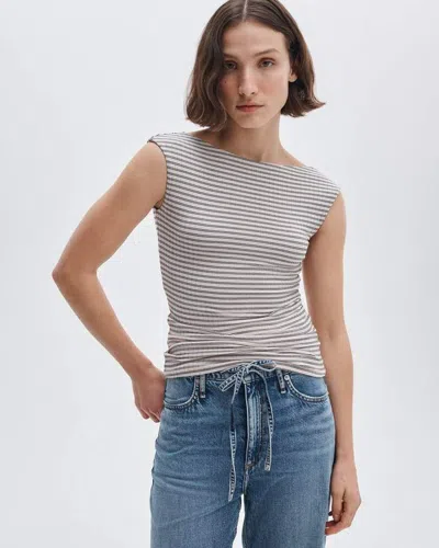 RAG & BONE LUCA STRIPED REVERSIBLE TEE