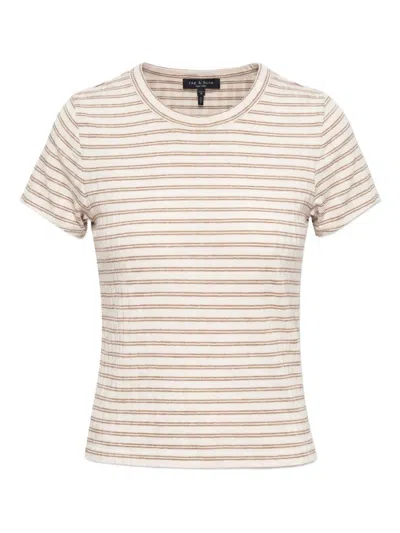 Rag & Bone Luca Striped Short-sleeve T-shirt In Neutral
