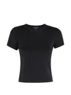 Rag & Bone Luca Cropped Ribbed Stretch-woven T-shirt In Black