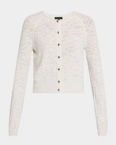 Rag & Bone Lucia Lace Knit Cardigan In White