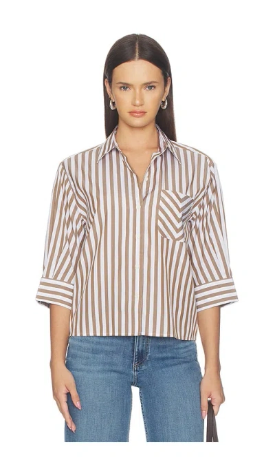 Rag & Bone Lucia Striped Poplin Shirt In Multi