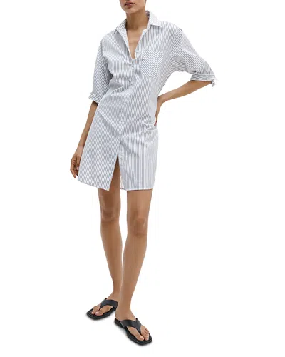 Rag & Bone Lucia Stripe Mini Shirtdress In Blue