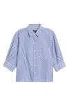 Rag & Bone Lucia Stripe Poplin Button-up Shirt In Blue