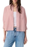 Rag & Bone Lucia Stripe Poplin Button-up Shirt In Pink
