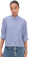 Rag & Bone Lucia Stripe Poplin Shirt Navy Stripe
