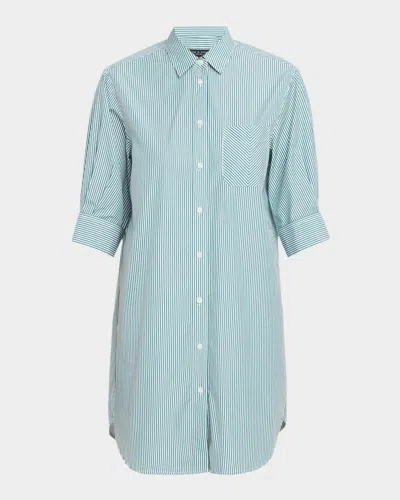 Rag & Bone Lucia Striped Poplin Mini Shirtdress In Blue